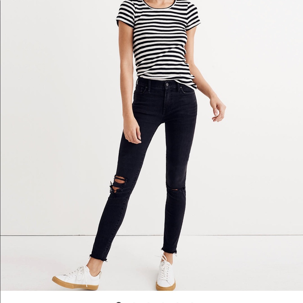 Madewell 9” high rise skinny- gray wash